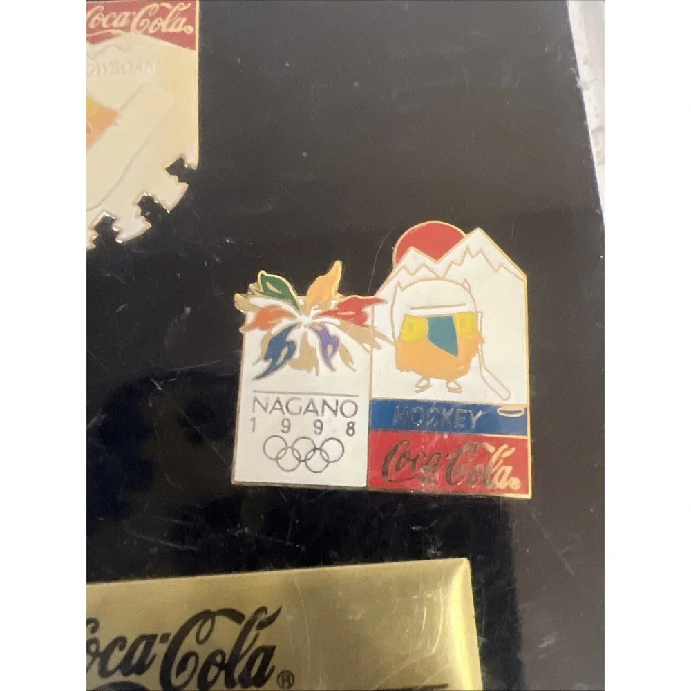 Coca Cola First Time Winter Sports 1998 Collectors Vintage 3 Pins USA OLYMPIC‎